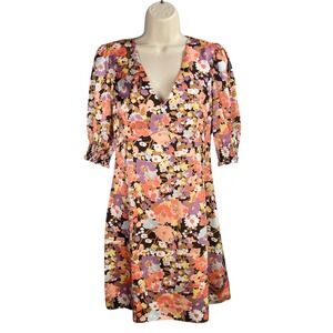 Rails Roma Pink Aster Floral Mini Dress Womens Small Boho Feminine Romantic